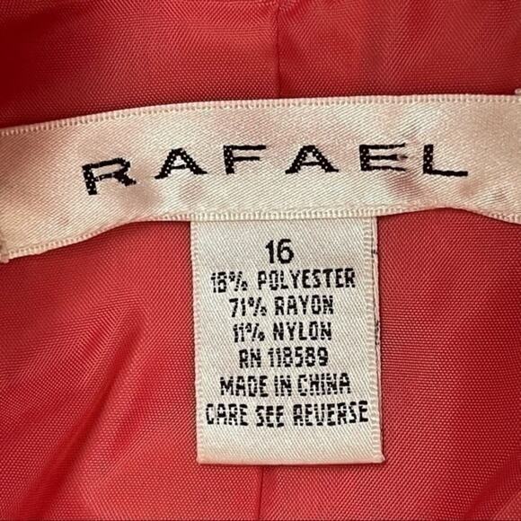 Rafael Metallic Tangerine Ruffled Party Event Glam Jacket NWOT Size 16 - Picture 9 of 11